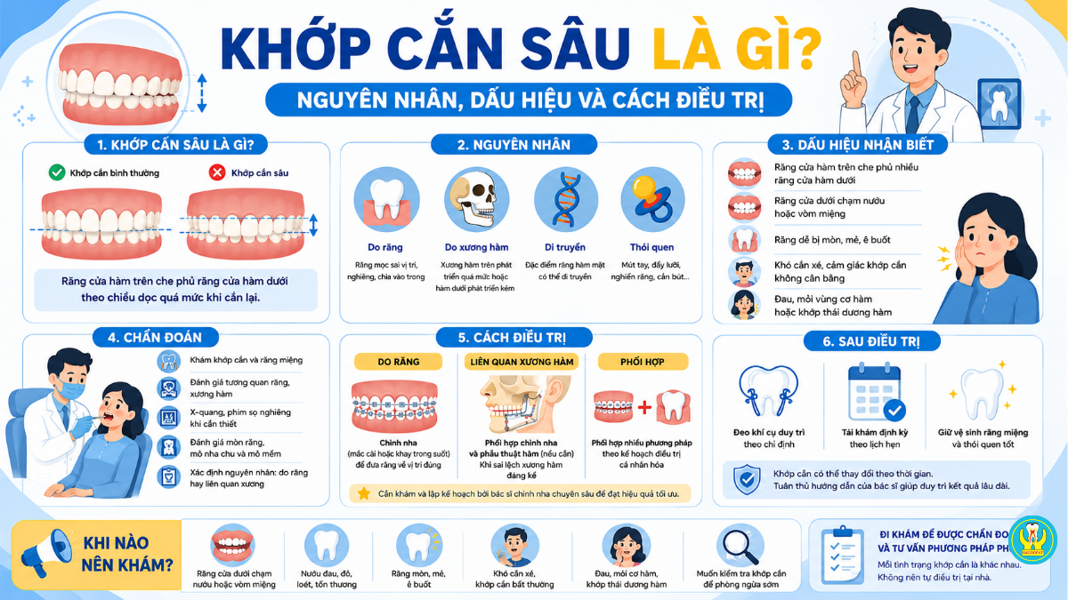 Khớp cắn sâu là gì? Nguyên nhân, dấu hiệu và cách điều trị