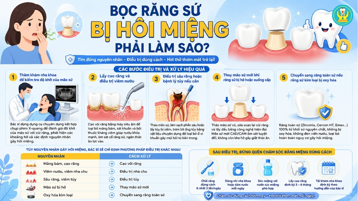 Bọc răng sứ bị hôi miệng phải làm sao