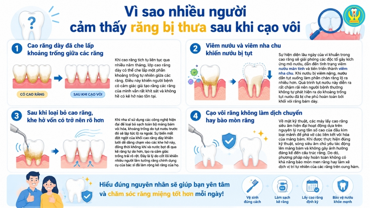 Cảm giác răng bị thua sau khi cạo vôi