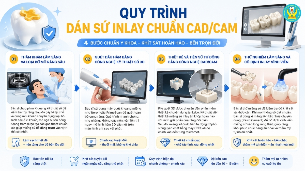 Quy trình dán sứ Inlay chuẩn CAD/CAM