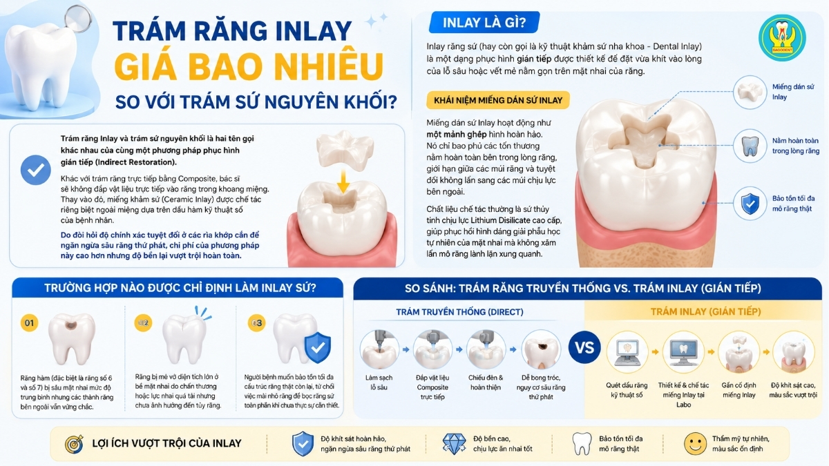 Trám răng Inlay giá bao nhiêu so với trám sứ nguyên khối