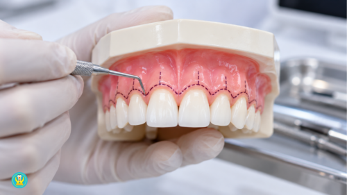 Cắt nướu tạo hình chữa cười hở nướu trên mô hình hàm
